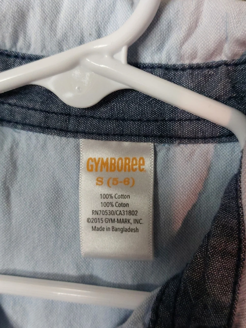Gymboree Light Blue Boys' Shirt with Dark Blue Trim - Picture 3 of 3